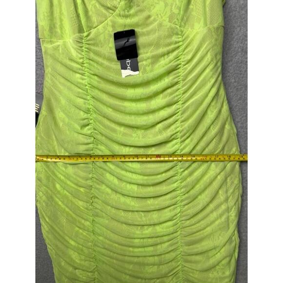 Y2k Bebe Lace Sheer Babydoll Bodycon Dress Xl Neon Goth Witchy Sexy Coquette - Picture 5 of 15